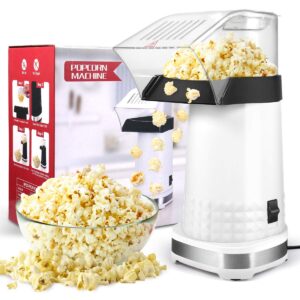 popcorn machine high popping rate, 3.5 quarts, 1200w, 2 min fast popping air popper popcorn maker, no oil, bpa-free, food safe mini popcorn machine with etl certified, popcorn poppers for home