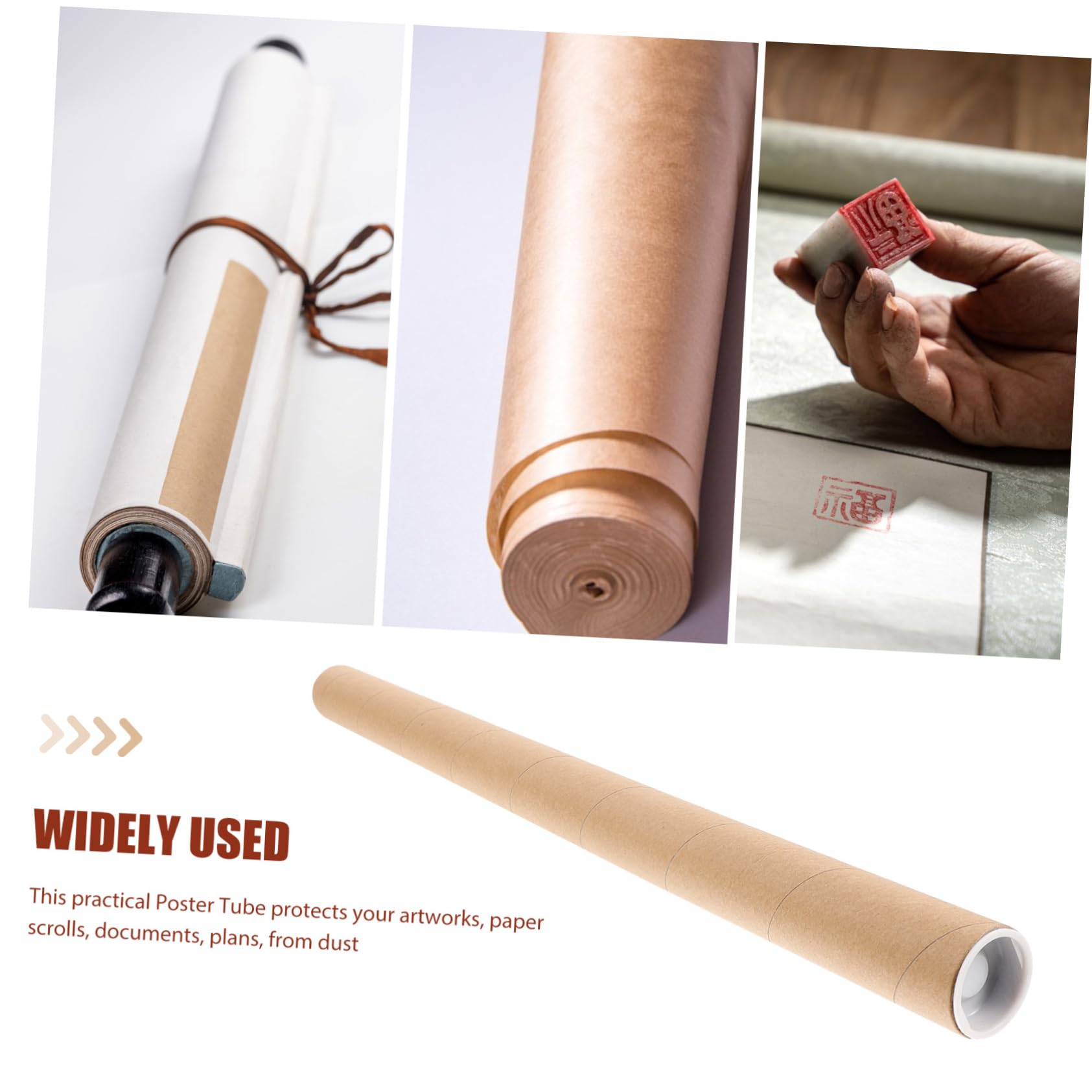 SHINEOFI Paper Tube Posters Portable Paper Poster Tube Drawings Storage Case Mailing Tube Art Carrying Case Poster Carrying Tube Paper Storage Tube Poster Tubes Storage Box Kraft Paper