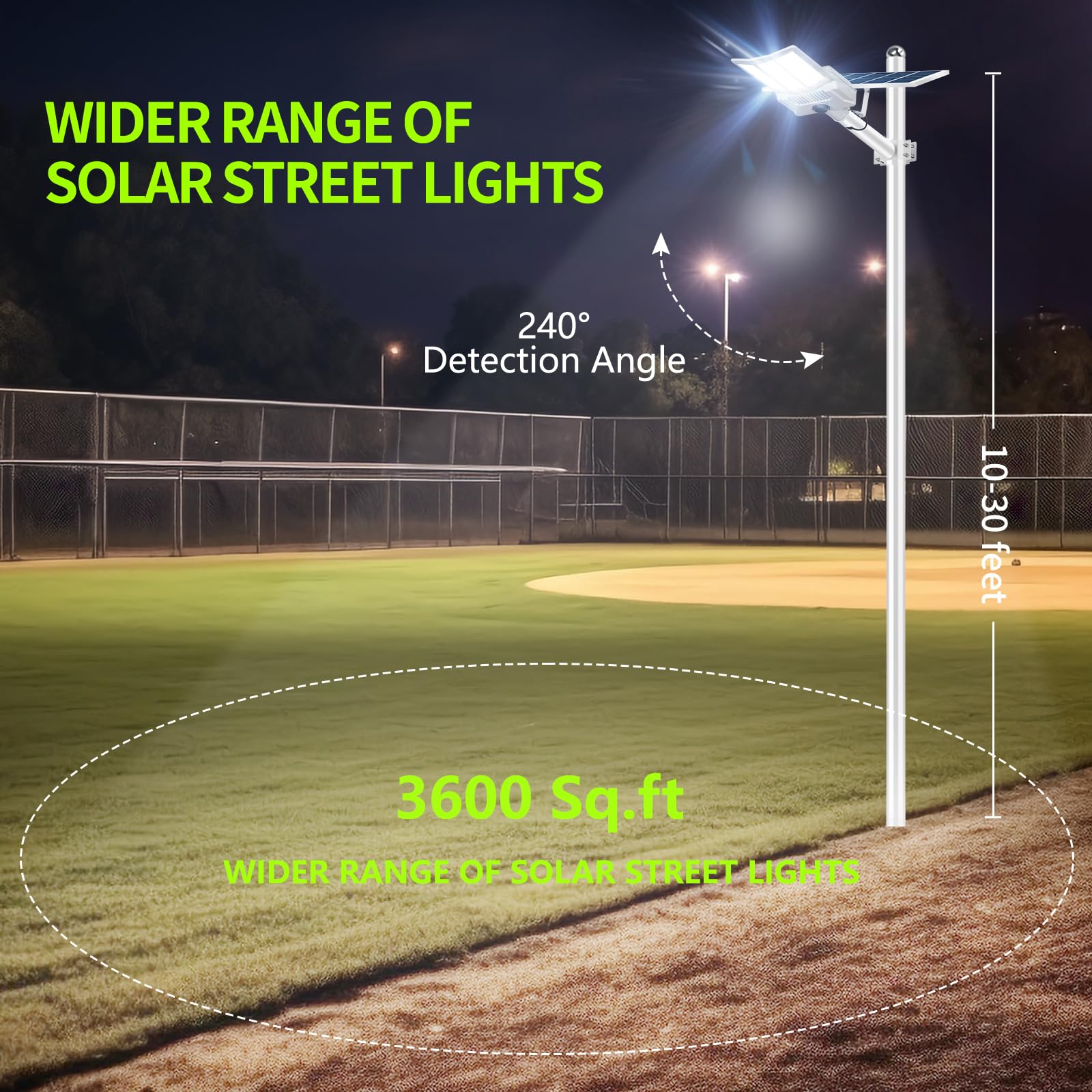 HWHDJ Solar Street Light - 6000W Solar Parking Lot Light 560000LM Dusk to Dawn Street Lights Solar Powered, IP67 Waterproof Solar Wide Angle Lamp with Motion Sensor for Yard, Road (6 PCS)