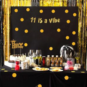 11 is a Vibe Gold Glitter Banner - 11th Birthday Party Supplies, Ideas, Gifts and Decorations