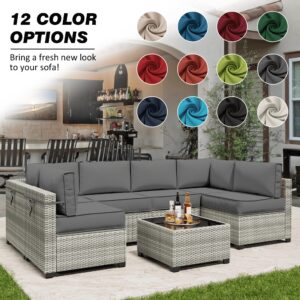 Snubbull 14 Pcs Outdoor Cushion Slipcovers Outdoor Patio Cushion Covers Replacement Waterproof with Zipper for Outdoor Furniture, Patio Sofa Couch 3 Sizes, Covers Only