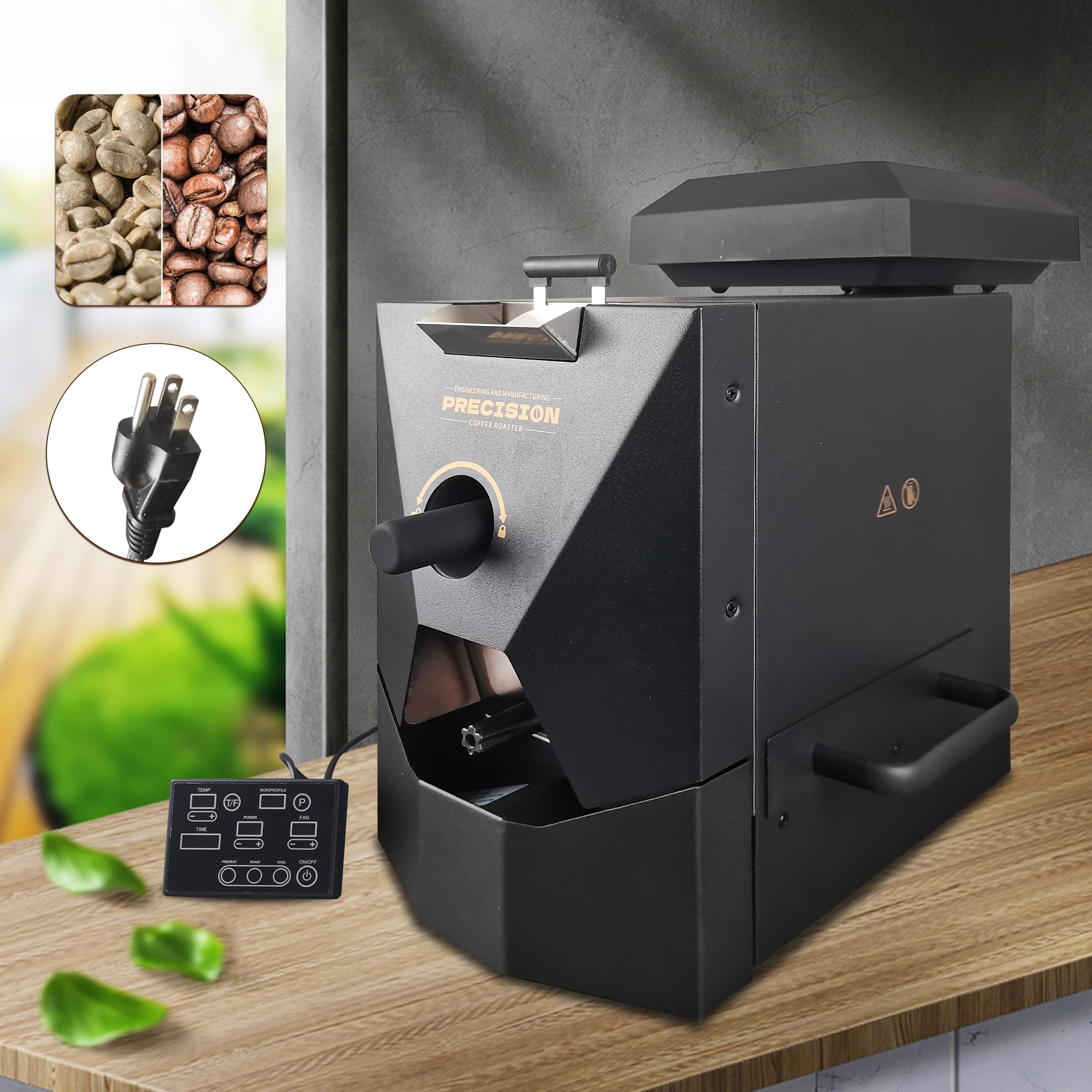 500g automatic coffee roaster machine for home use with smoke filter and chaff collector