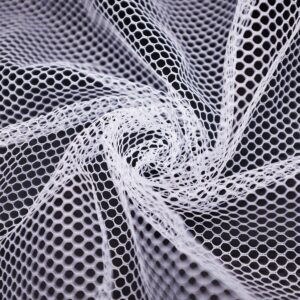 29.5 x 59 inch white mesh fabric slightly stretchy for sewing projects, shopping bag, backpack pocket and straps and netting clothes