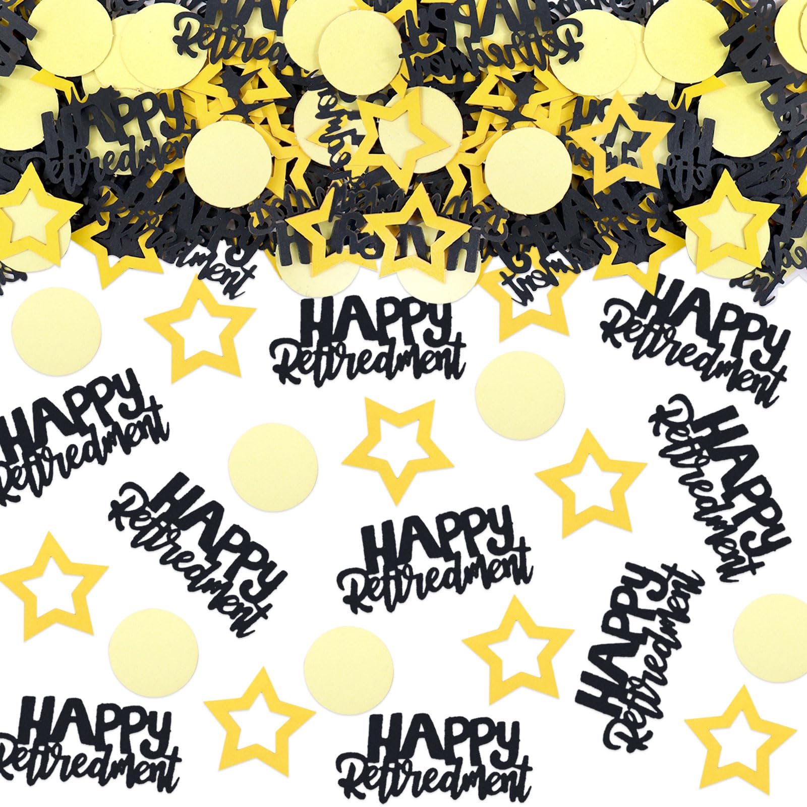 Keaziu 100PCS Happy Retirement Confetti Star Retirement Table Confetti Decorations Black Gold Happy Retirement Confetti Retirement Table Decorations Confetti