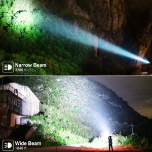 Rechargeable Flashlights 990,000 High Lumens 2 Pack, Led Super Bright Flashlight with 5 Modes & IPX7 Waterproof, 15H Running Time, High Powered Flash Light for Home Camping Home Emergencies