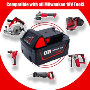 Cruruakku 2 Pack Replace Battery for Milwaukee M18 Battery 5.0ah and Charger Combo,Compatible with Milwaukee M18 Cordless Power Tools 18V Lithium Battery 48-11-1850 48-11-1840 48-11-1860