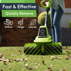 GreenSweep Reviver - Artificial Grass/Turf Power Sweeper Brush for Cleaning Artificial Lawns - Mains Power, Edge to Edge, Lightweight & Compact