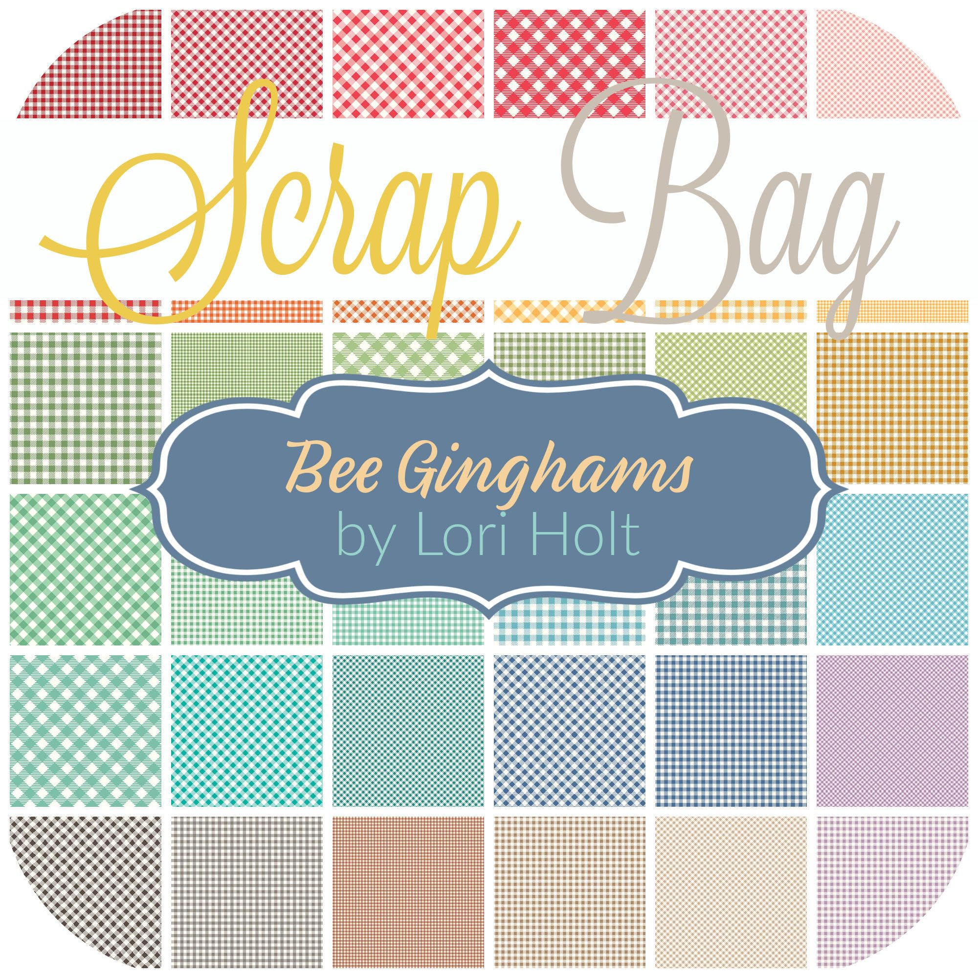 Bee Ginghams Scrap Bag (Approx 2 Yards) by Lori Holt for Riley Blake 2 Yards DIY Quilt Fabric