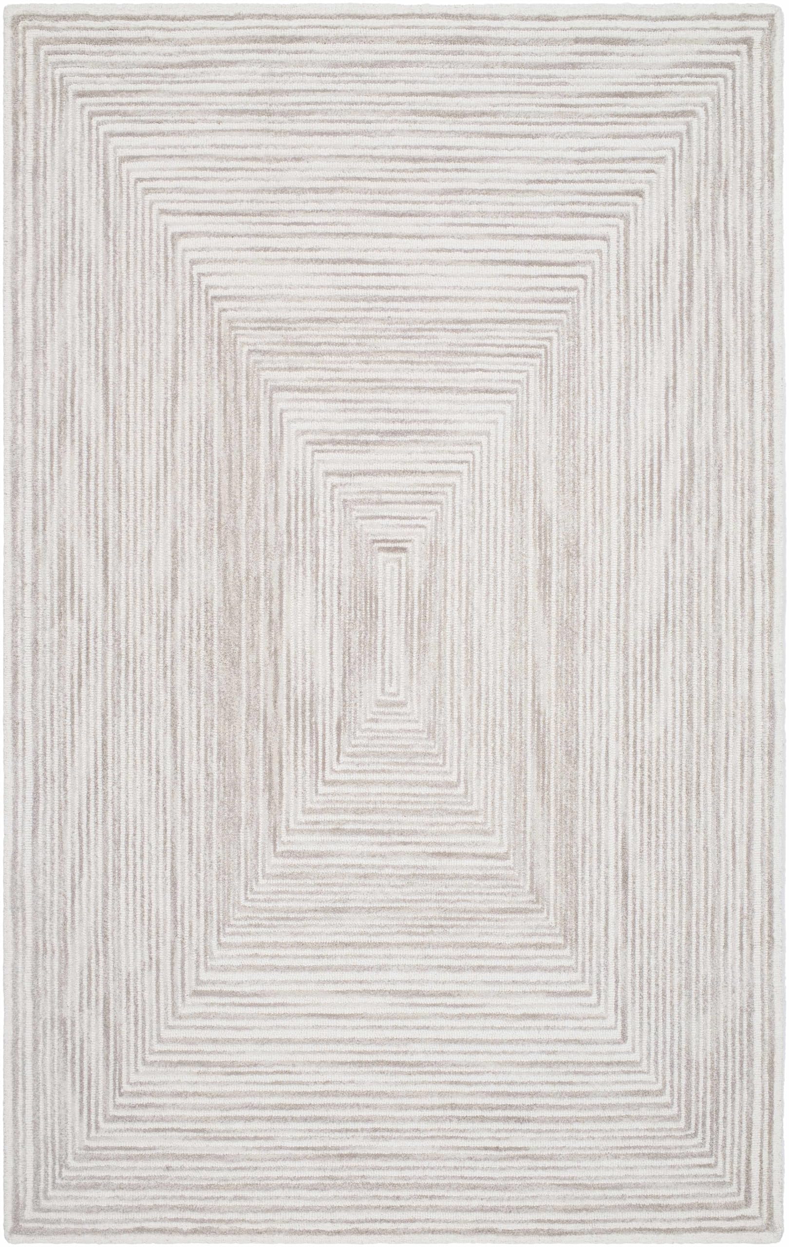 BoutiqueRugs Zabel Contemporary Area Rug - Light Silver, Warm Gray - 6' x 9'