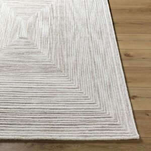 BoutiqueRugs Zabel Contemporary Area Rug - Light Silver, Warm Gray - 6' x 9'