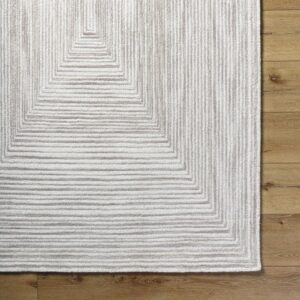 BoutiqueRugs Zabel Contemporary Area Rug - Light Silver, Warm Gray - 6' x 9'