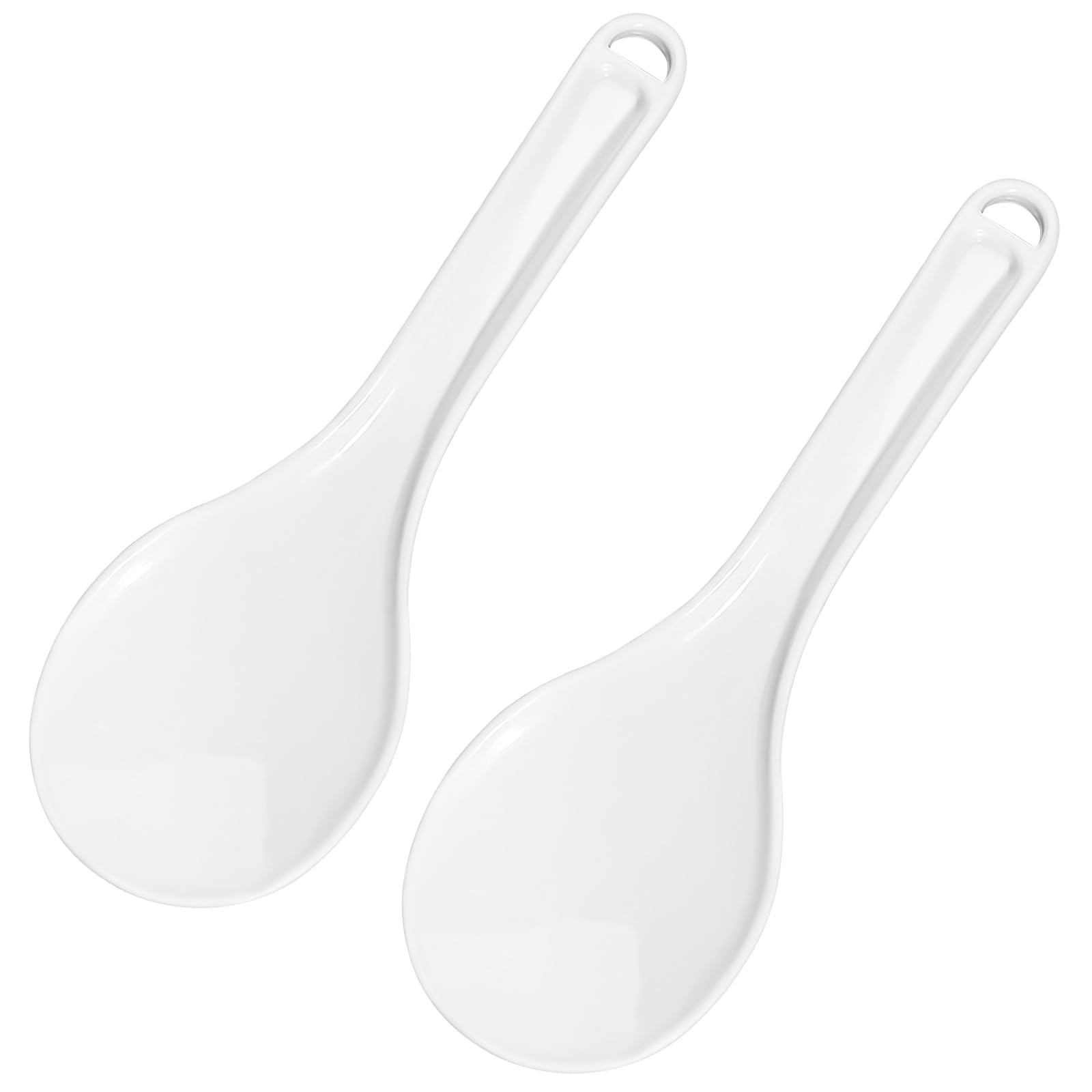 2PCS Plastic Rice Serving Spoon White Non-Stick Rice Spoon Paddle Rice Cooker Spoon Spatula 7.87 Inch