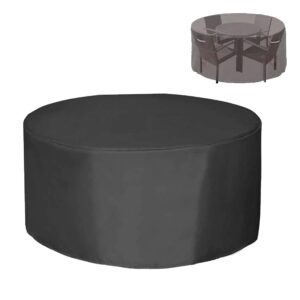 gardenpal 420d heavy duty patio furniture covers, waterproof outdoor round table and chair cover, uv resistant durable furniture covers 47 *30 inch, black