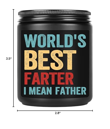 AREOK Funny Christmas Gifts for Dad from Son Daughter Kids - Worlds Best Dad Gifts for Fathers Day Candle, Step Dad Birthday Gift Ideas for Dad Presents, Dad Fart Candle for Dad, Sandalwood Candle