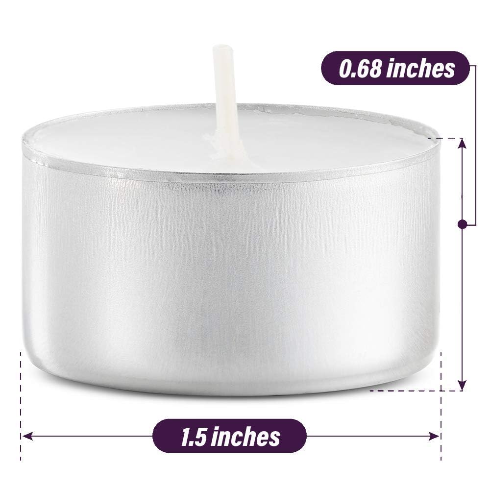 MontoPack Unscented White Tealight Candles Bulk [100] | 6 Hours of Smokeless, Dripless, Long Lasting Burning Paraffin Tea Lights | Small Votive Mini Candles for Home, Shabbat, Weddings & Emergencies