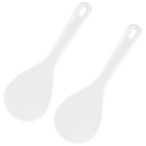 2pcs rice serving spoon white non-stick rice spoon paddle rice cooker spoon large plastic rice spatula 7.95 inch