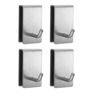 uxcell 4 pack shower door hook, double sided shower towel hooks over door hook for bathroom glass shower door