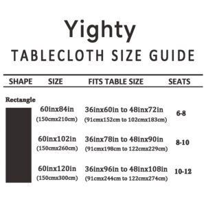 Yighty Outdoor Tablecloth with Umbrella Hole 60x84inch,Spring Summer Palm Leaf Outdoor Zipper Tablecloth,Waterproof and Wrinkle-Free Washable Rectangular Tablecloth for Picnics,Party,Camping and BBQ