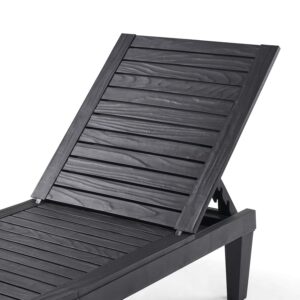 Nestl Patio Chairs - Waterproof Outdoor Chaise Lounge Chair, Set of 2 Adjustable Lawn Chairs, Lightweight Black Chaise Lounge Outdoor