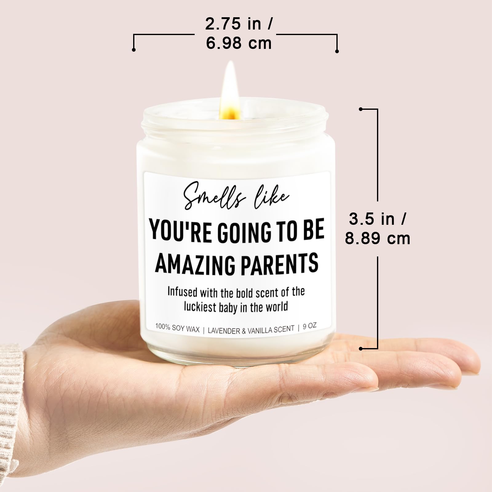 Younift Cute Candle, New Parents Gifts for Couples, Christmas Gifts for New Parents, Mom & Dad Gifts for New Parents, New Dad Gifts, New Mom, Gender Reveal Gifts, Pregnancy Gifts for Expecting Mom