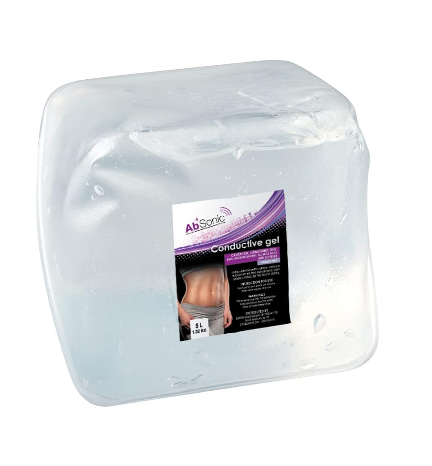 Absonic - Conductive Gel for Body Contouring & Skin Rejuventation Devices - Paraben-free - 5L