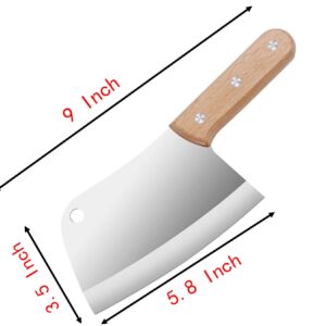 YIKANGHENG Small Professional Cleaver Chef Knife, High Strength Stainless Steel 5.8 Inch Sharp Kitchen Blade with Wooden Handle (black)