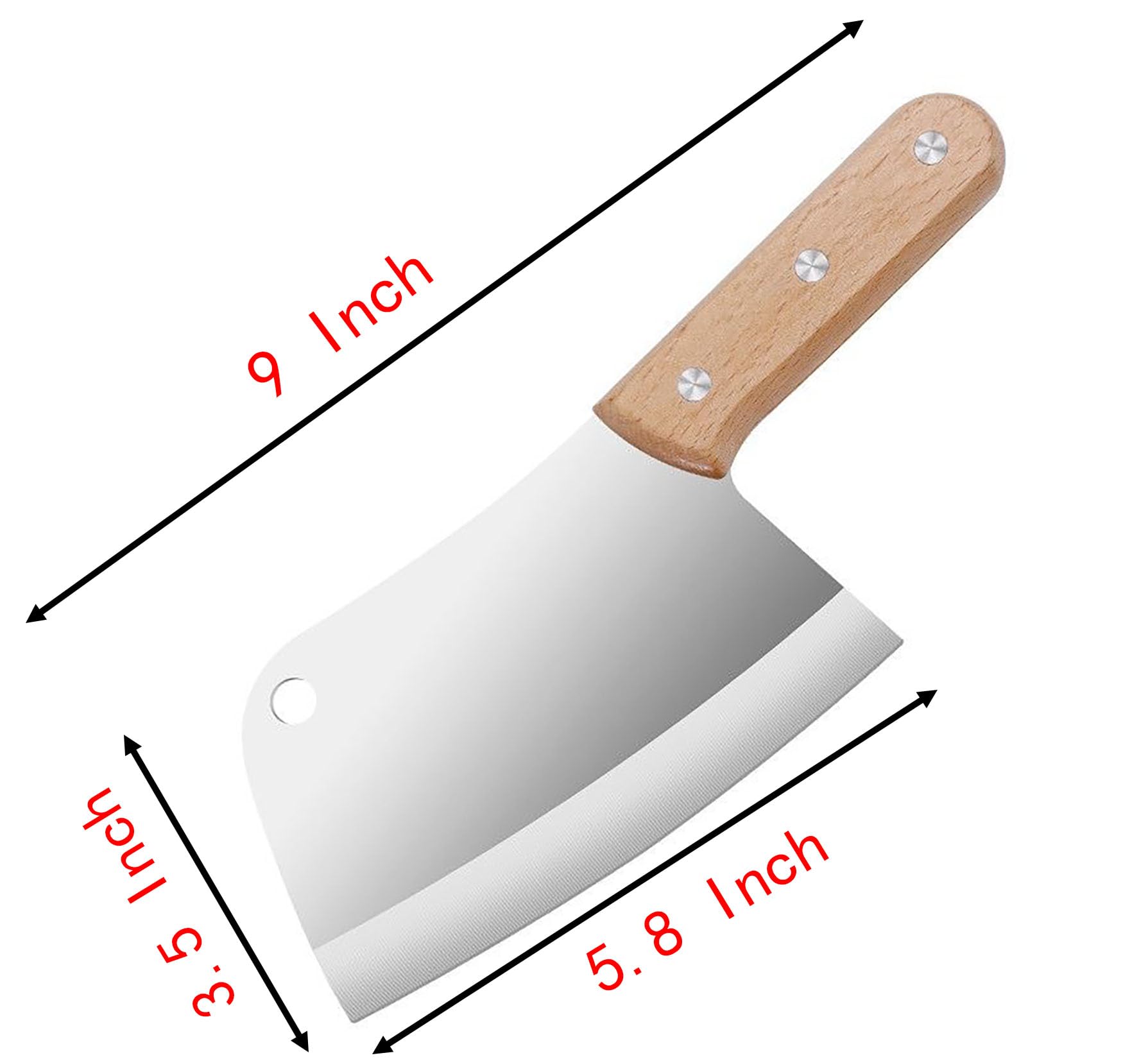 YIKANGHENG Small Professional Cleaver Chef Knife, High Strength Stainless Steel 5.8 Inch Sharp Kitchen Blade with Wooden Handle (black)