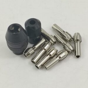 10 Pcs Rotary Collet Nuts Set, 3-Jaw Multi Quick Change Keyless Clamping Chuck for Rotary Tools (Collet Size: 1mm/1.6mm/2.3mm/3.2mm)