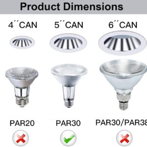 Ivyemons PAR30 Long Neck Halogen 60W 120V - 6 Pack PAR30 Flood Light Bulbs E26 Base, 60W PAR30 Dimmable 2800K Warm White, Long Lasting PAR30 Halogen Bulb for Tracking Light, Recessed Light