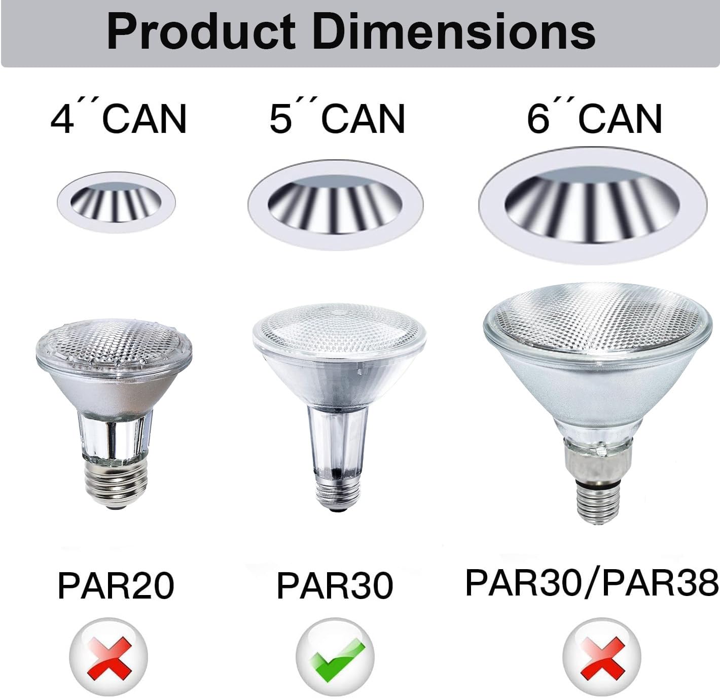 Ivyemons PAR30 Long Neck Halogen 60W 120V - 6 Pack PAR30 Flood Light Bulbs E26 Base, 60W PAR30 Dimmable 2800K Warm White, Long Lasting PAR30 Halogen Bulb for Tracking Light, Recessed Light