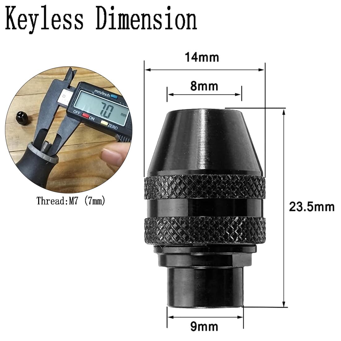 10 Pcs Rotary Collet Nuts Set, 3-Jaw Multi Quick Change Keyless Clamping Chuck for Rotary Tools (Collet Size: 1mm/1.6mm/2.3mm/3.2mm)