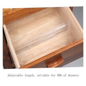 Acrylic Clear Drawer Dividers, Expandable 11-19'' Dresser Organizers Transparent Kitchen Drawer Organizer, Clear Plastic Drawers Separators for Clothing Kitchen Utensils and Office Storage 6 Pack