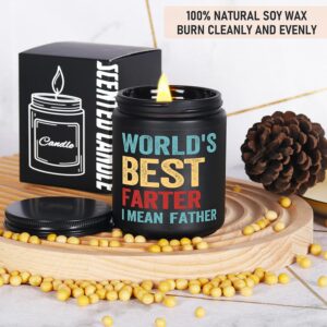 AREOK Funny Christmas Gifts for Dad from Son Daughter Kids - Worlds Best Dad Gifts for Fathers Day Candle, Step Dad Birthday Gift Ideas for Dad Presents, Dad Fart Candle for Dad, Sandalwood Candle