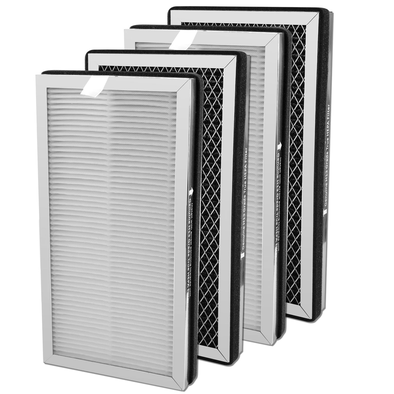 MA-15 Air Purifier Replacement Filter for Medify Air 15 Series, fit medify air purifier filter replacement, 3 in 1 Integration of Pre-Filter, High Efficiency H13 True HEPA and Activated Carbon 4-Pack