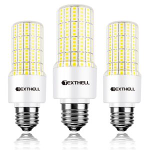 texthell led light bulb equivalent 250w 3750 lumen 5000k cool daylight white 30w non-dimmable waterproof corn bulb e26/e27 medium base for outdoor indoor garage workshop backyard pack of 3