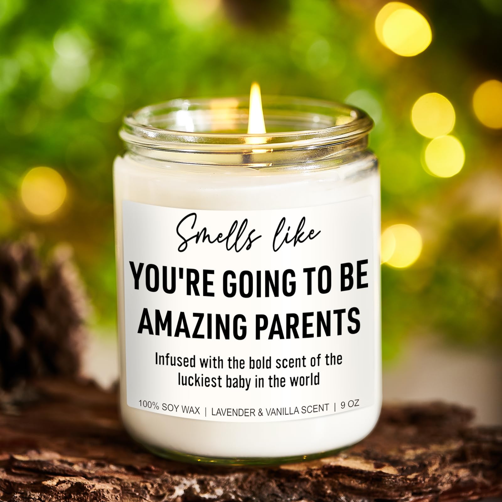 Younift Cute Candle, New Parents Gifts for Couples, Christmas Gifts for New Parents, Mom & Dad Gifts for New Parents, New Dad Gifts, New Mom, Gender Reveal Gifts, Pregnancy Gifts for Expecting Mom