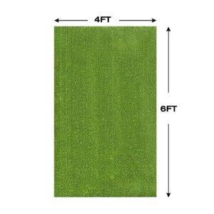 XLX TURF Green Grass Area Rug 4FT X 6FT, Outdoor Fake Turf Floor Mat for Balcony, Patio, Yard, Large Pets Dogs Grass Pad