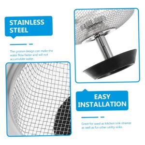 Veemoon 2pcs Filter Over Sink Strainer Stainless Sink Bathtub Drain Strainer Tub Strainer Mesh Sink Drain Strainer Tub Drain Plug Food Strainer Tub Stopper Stainless Steel Pool Floor Drain