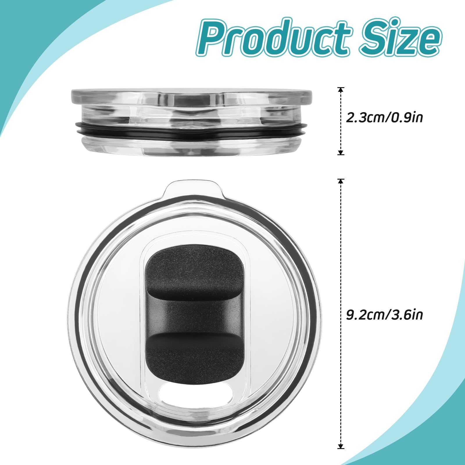 Tumbler Lids for Yeti, 3 Pack 20 oz Replacement Lids Compatible for YETI 20 oz Tumbler, 10/24 oz Mug and 10 oz Lowball, Magnetic Slider Switch Spill Proof Tumbler Cover, BPA Free