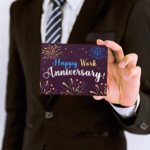 Fancy Land Work Anniversary Cards 24 Pack Embossed Business Employee Appreciation Cards with Envelopes Encouragement Work Team Greeting Cards Blank Inside