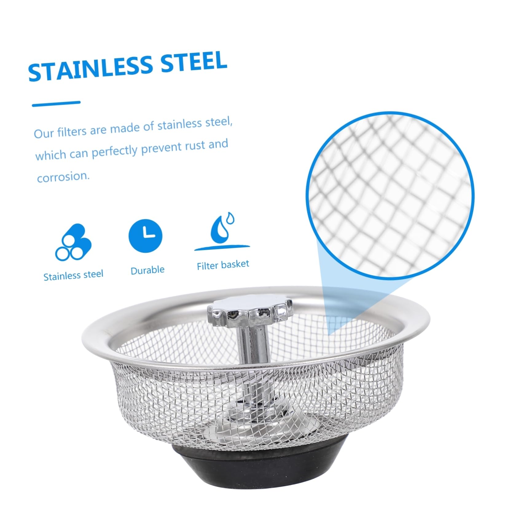 Veemoon 2pcs Filter Over Sink Strainer Stainless Sink Bathtub Drain Strainer Tub Strainer Mesh Sink Drain Strainer Tub Drain Plug Food Strainer Tub Stopper Stainless Steel Pool Floor Drain