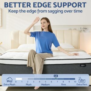 Queen Mattress, 14 Inch Queen Size Mattress in a Box, Hybrid Mattress for Pressure Relief, Pocket Springs Mattress, Firm