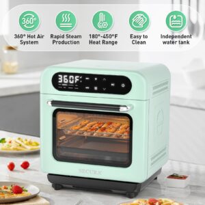 Secura Multifunction Air Fryer Steam Oven, 13 Quart Compact Oven with Convection Bake, Airfryer, Rapid Steam, Ferment, Dehydrator Combo, Nutritious & Delicious Food Steamer for Cooking (Mint Green)