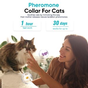 Pheromone Calming Collar Stress and Anxiety Relief Lasts 30 Days Calming Collar for Cats Cat Calm Collar Cat Adjustable Appeasing Calming Collar for Kitten Kitty Calm Collar Make Cat Relaxed 4 Pack