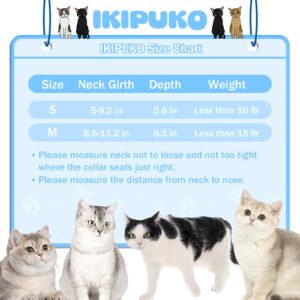 IKIPUKO Cat Cone Collar Soft Adjustable Recovery Pet E-Collar After Surgery, Lightweight Waterproof Kitten Cones, Protective Neck Cones for Small Dogs to Stop Licking Wounds, Blue, M