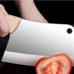 YIKANGHENG Small Professional Cleaver Chef Knife, High Strength Stainless Steel 5.8 Inch Sharp Kitchen Blade with Wooden Handle (black)