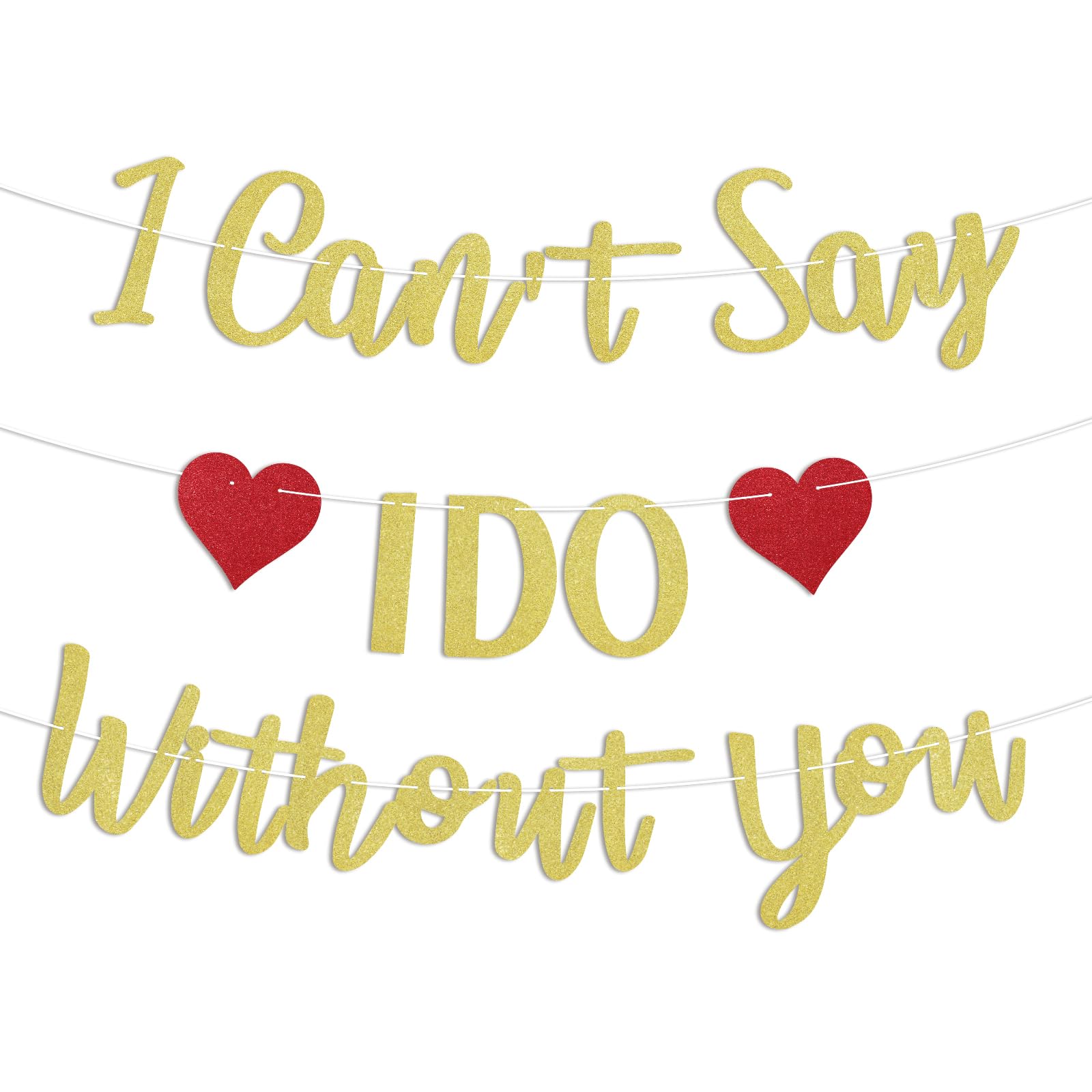 I Can't Say I Do Without You Baner, He Asked She Said Yes Banner, Wedding Bridal Shower Party Decorations, Engagement Party Decorations Gold Glitter