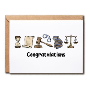 vkndesigns congratulations card - card for law student - new lawyer congrats card - graduation greeting card - lawyer congrats card, white