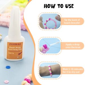 Jewelry Glue for Elastic String, Clear Craft Glue Elastic String Kont Fixing Drip, Bracelet Glue Bracelet Supplies for Rhinestones Crafts, Clay Beads, Fabric, Jewelry Making Kit