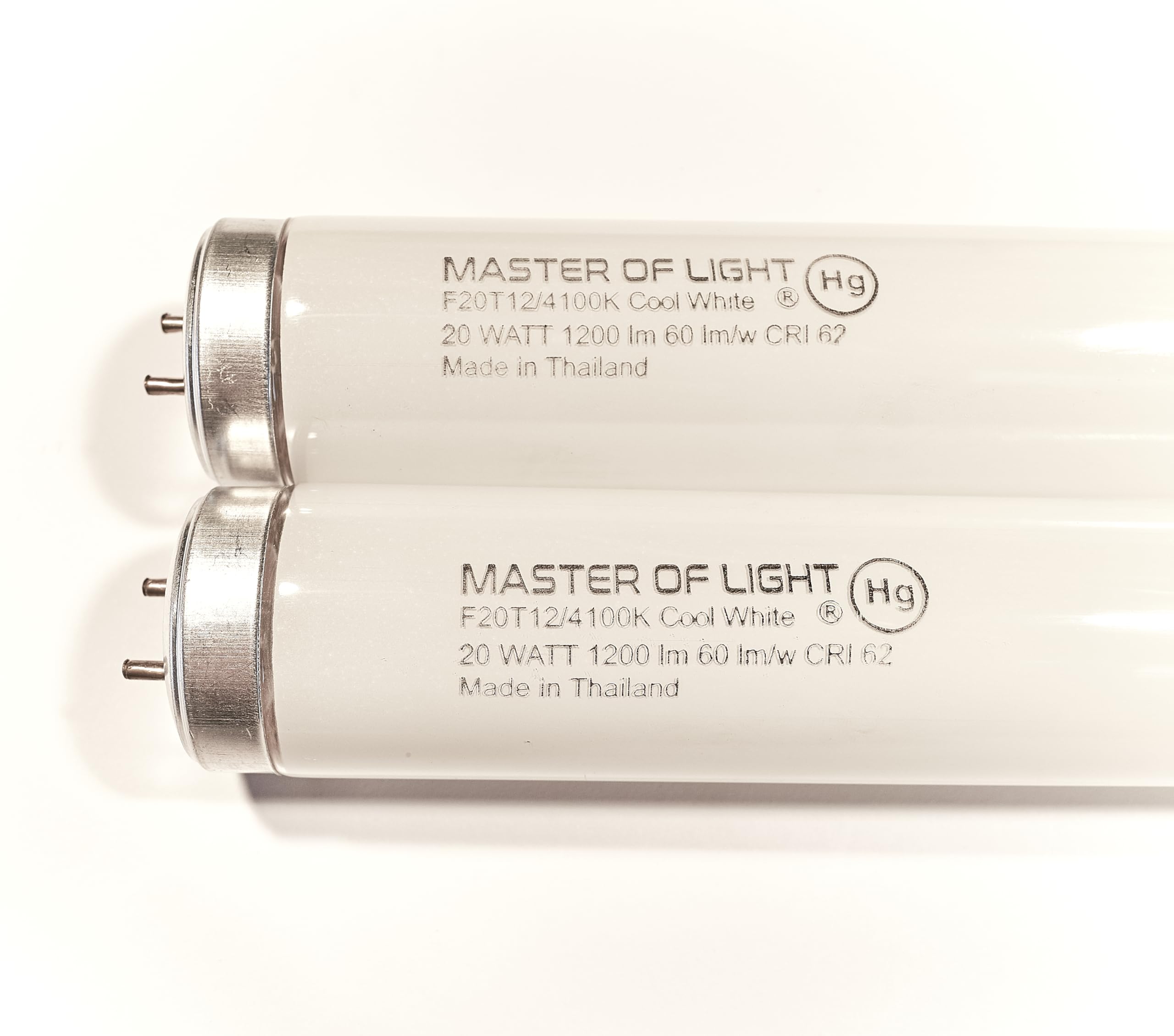 F20T12/CW (2 Pack) 24 Inch 20 Watt T12 Fluorescent Tube Light Bulb 20W Cool White 4100K - F20T12 Replaces F20T12/SP41/ECO, F20T12/CW/ECO, F20T12/CW/ALTO (2)